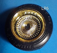 Lowrider Gold 16 Dayton Wire Wheels With Dunlop Tires - Model Car Kit Parts Lot Lowrider Gold 16 Dayton Wire Wheels With Dunlop Tires - Model Car Kit Parts Lot
