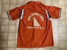Vintage 60s Hilton Bowling Shirt New London Lanes Where the Action Is 15 1/5 Med