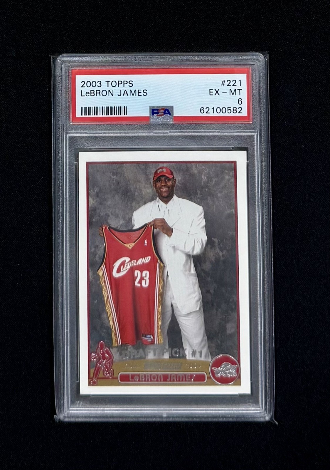 2003 Topps #221 Lebron James Rookie Card RC Graded PSA 6!