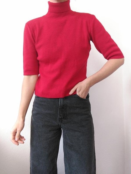 Women Hallhuber Sweater Red Wool 38