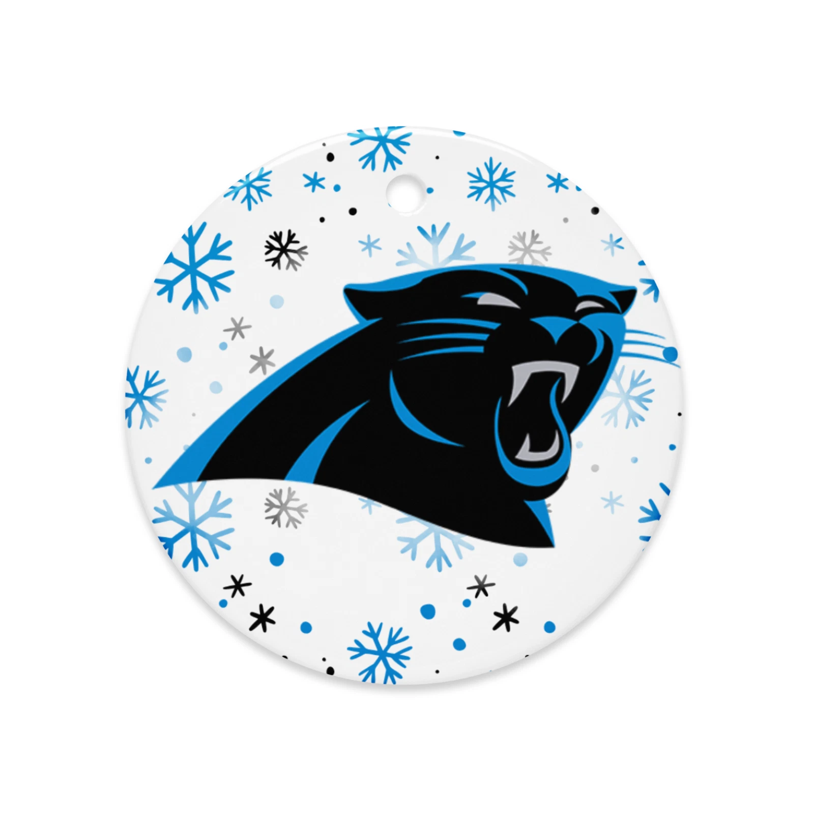 Carolina Panthers Christmas Tree Holiday Flat Ornament