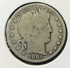 Five Barber Half Dollars (‘01,’04-O,’07-O,’07,’10), 90% Silver, Free Shipping.