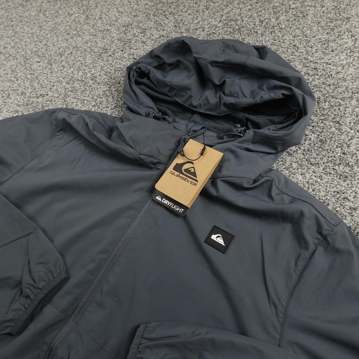NEW Quiksilver Jacket Mens M Gray DryFlight Skate Surf Full Zip