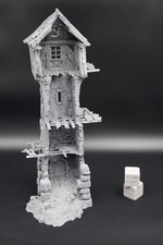Tabletop Terrain Fantasy Medieval 6x5x12-1/2 Tower Ruin Dnd RPG Wargame Skirmish