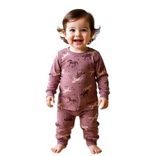 Modern Moments by Gerber Kids Horse Print Pajama Set 2-Piece Sleepwear 12MOS NWT