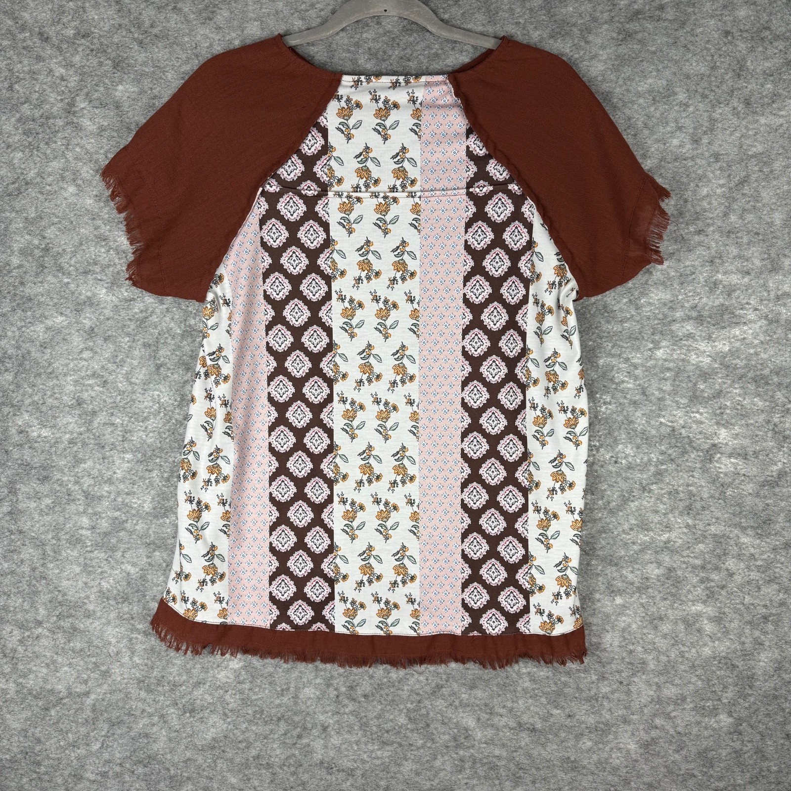 Women’s Medium Boho Patchwork Print Short Sleeve … - image 8