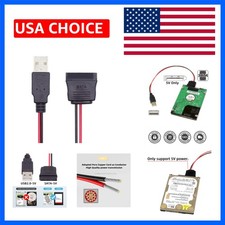 Single USB 2.0 to SATA Converter Adapter Cord 15Pin DC 5V Power Supply Hard D...