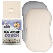100 Waterproof Baby Lounger Cover - 2-Ply Organic Cotton Slipcovers Keep You...