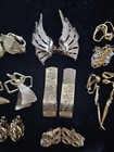 Gold Tone Clip On Earrings Signed Emmons Giovanni Rhinestones 11 Pairs Vtg Lot — photo 6