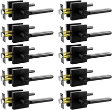 Privacy Door Levers, 10 Pack Matte Black Door Handles, Interior Keyless Door Loc