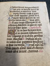 Book of Hours Illuminated Leaf Manuscript Circa 15th Century on Vellum