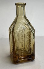 Chief Wahoo Electric Tonic Amber Glass Cathedral Bottle 3" Walbridge Co SampleSz