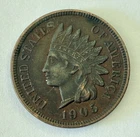 1905 US Indian Head Penny - 1 Cent Copper Coin