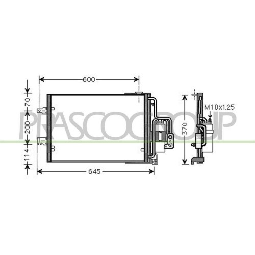 Condenseur climatisation Prasco OP032C003 Prascoselection pour Opel Astra en aluminium noir