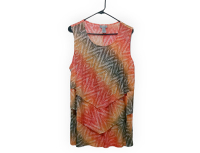 Catherines Plus Size Tropical Tiered Tank Top Blouse Size 1X (18/20W)