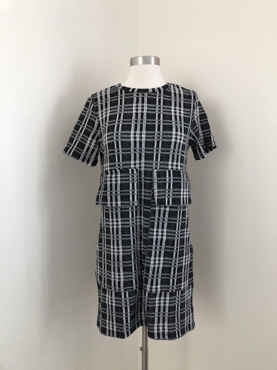 zara short jacquard dress SHORT JACQUARD DRESS - Black