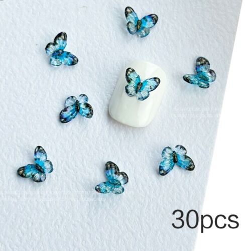 Butterfly Nail Art Rhinestones Flat Back Glitter Diamond Nail Tips Decorations - Picture 1 of 20