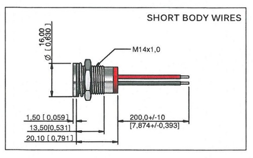 1pc 12V LED Super Bright Green Indicator Light, Apem Q14 Series, Q14F7GXXSG12E - Picture 7 of 8