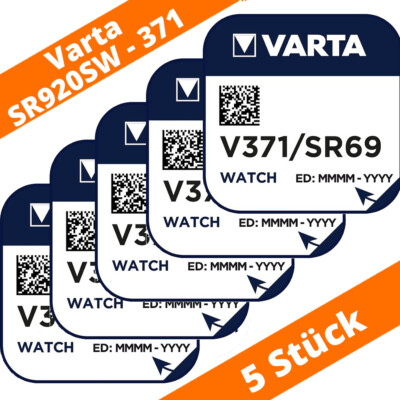 2x Varta Knopfzellen SR69/SR920 – Uhrenbatterie, Silberoxid, 2er Set