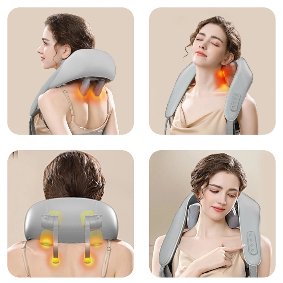 New Neck Massager Shoulder With Heat For Pain Relief Deep Tissue Electric Kneadi