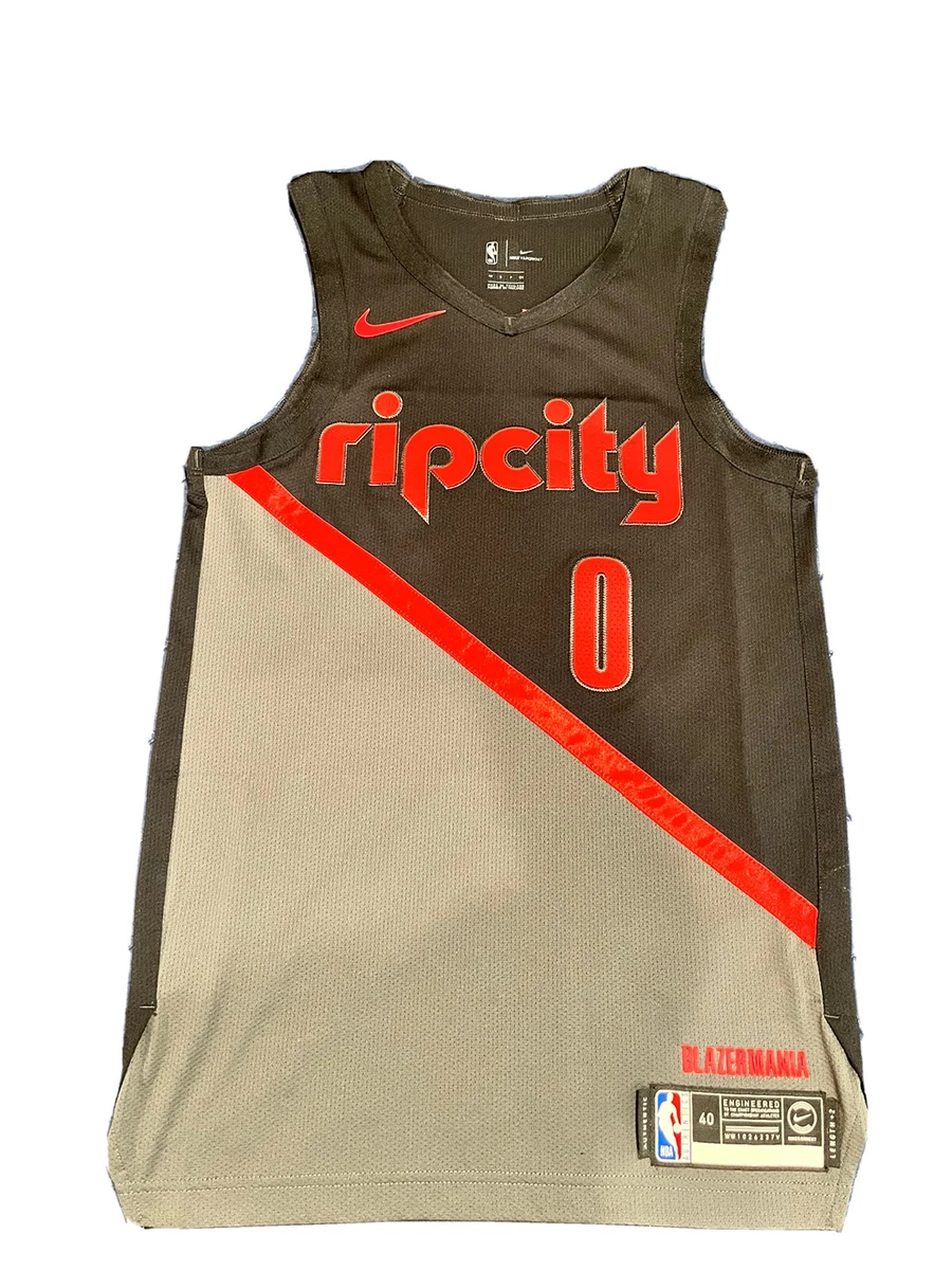 Damian Lillard Authentic Trail Blazers Nike City Edition Rip City Jersey-  48, 52