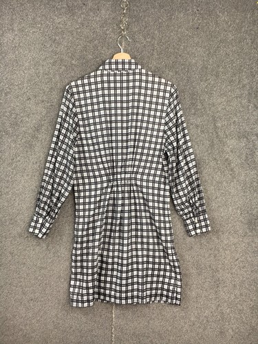 Country Road shirt dress size 6 short multicolour check long sleeve 100% cotton - Picture 19 of 21