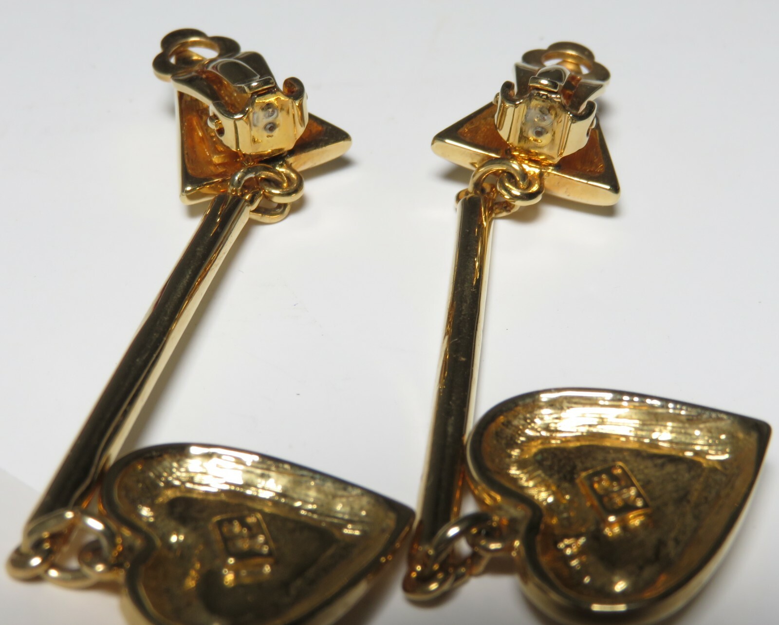 Courreges Designer Vintage Courrèges earrings gold-tone heart