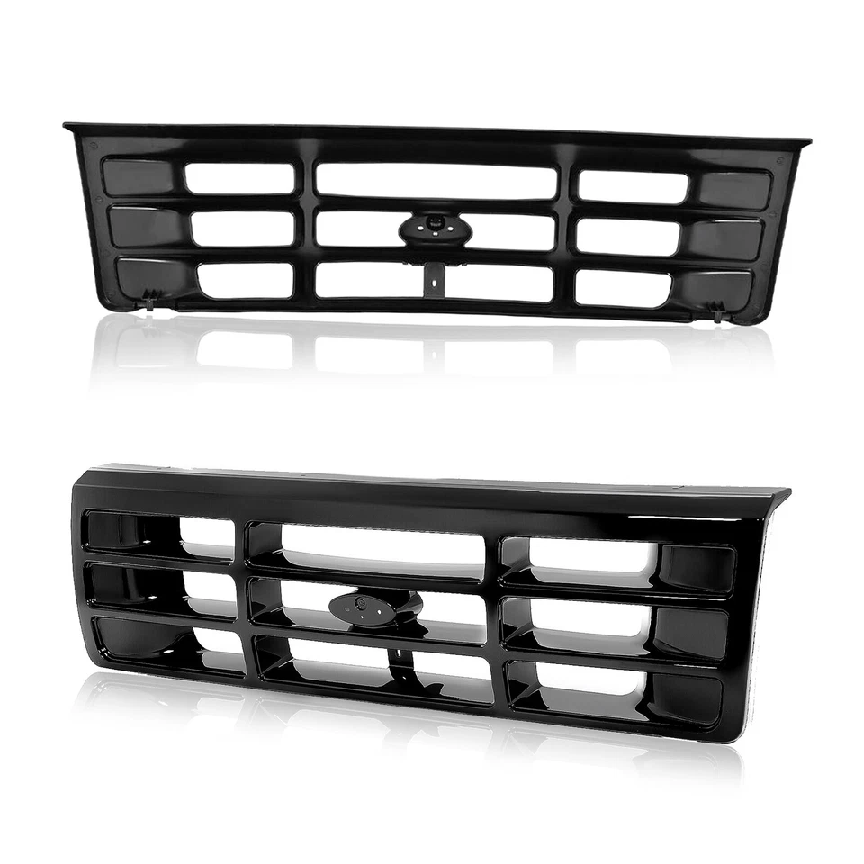 For Ford F-150 F-250 F-350 Bronco 1992-1997 Grille Headlight Bezel Kit Black - Image 2 of 4