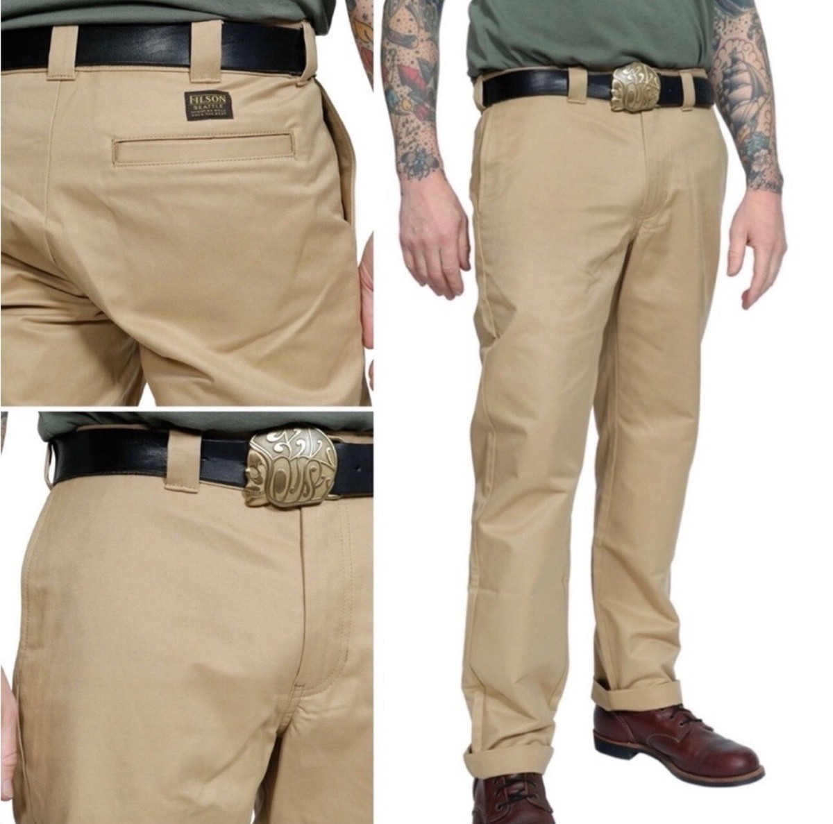 Filson Bremerton Work Pant 30x32 Khaki Chino Water Resistant | eBay