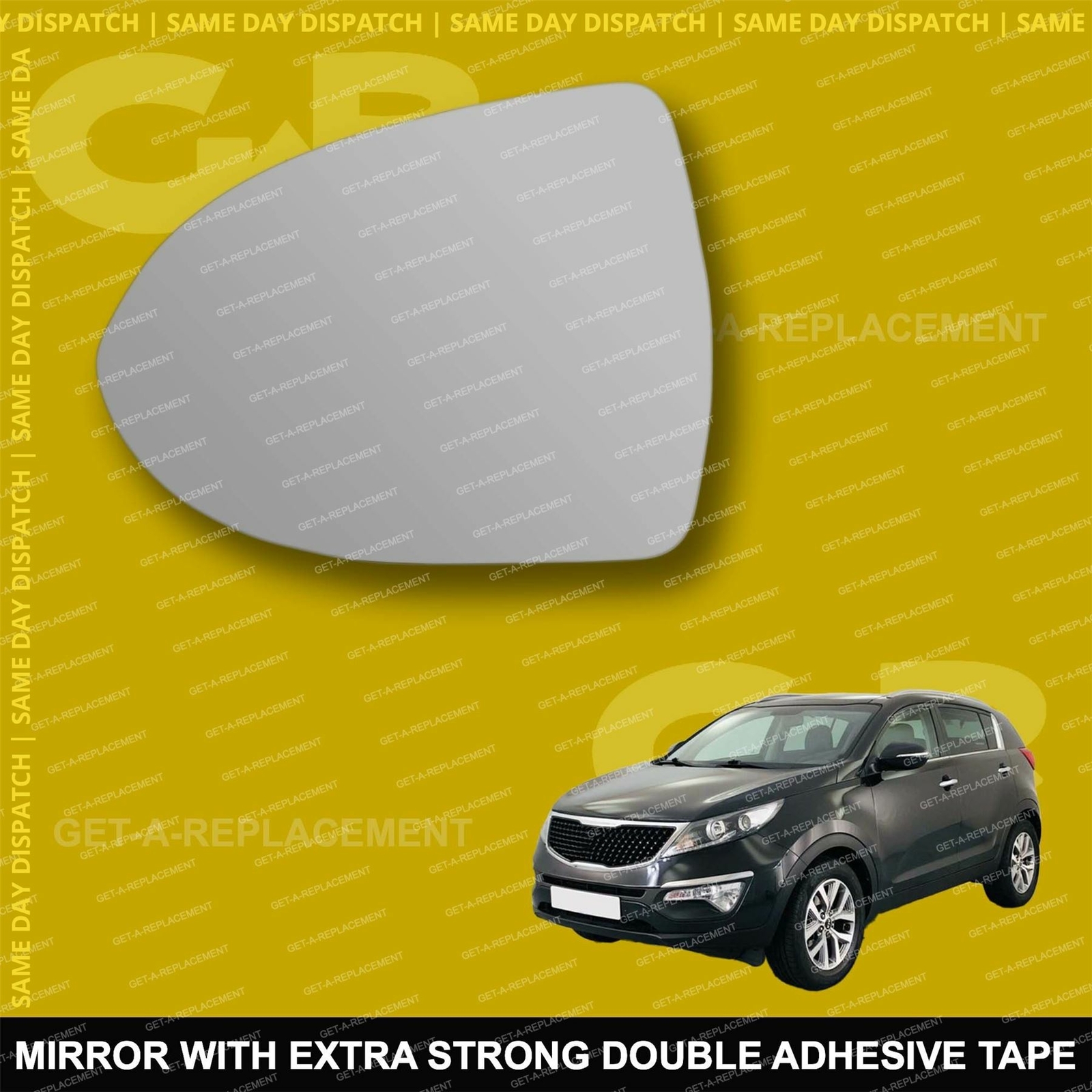 For Kia Sportage wing mirror glass 1015 Left Passenger side Spherical