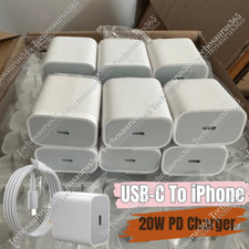 Upgrade 20W Fast Charger Block Type C Cable For iPhone 14 13 12 11 Pro Max 8 Lot
