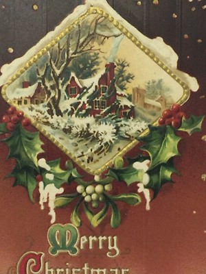 Postcard Merry Christmas To You Winter Scene Stamp Posted 12-21