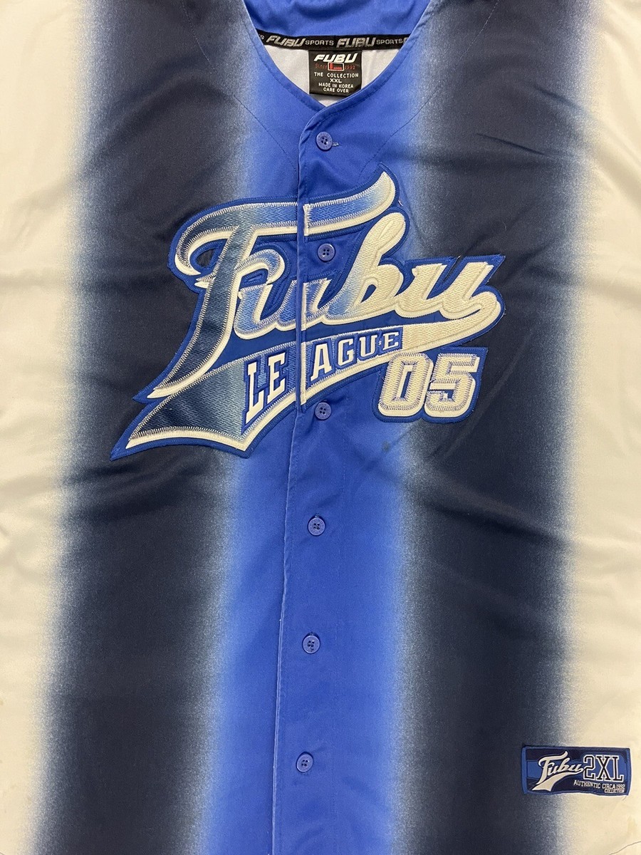 Vintage FUBU Jersey Men 2XL Blue League 05 Button Up
