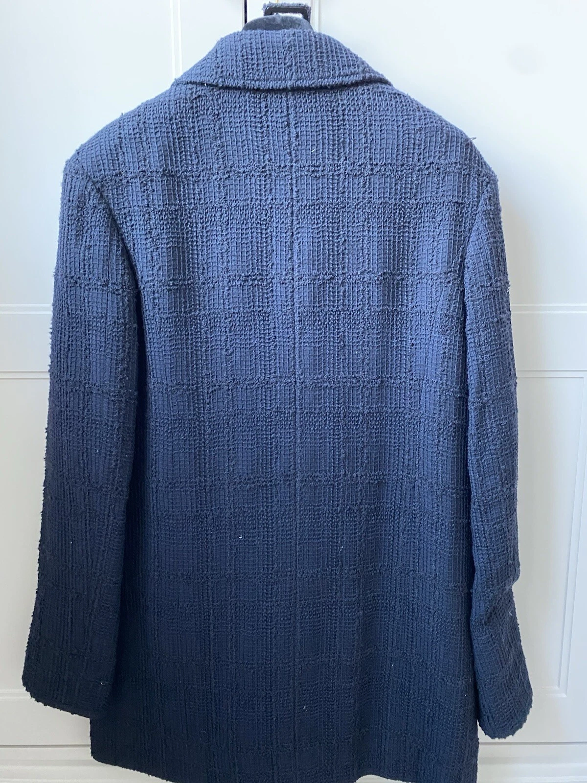 Giacca Chanel lunghezza 3 4 Navy Boucle taglia 38 mai indossata ottime condizioni