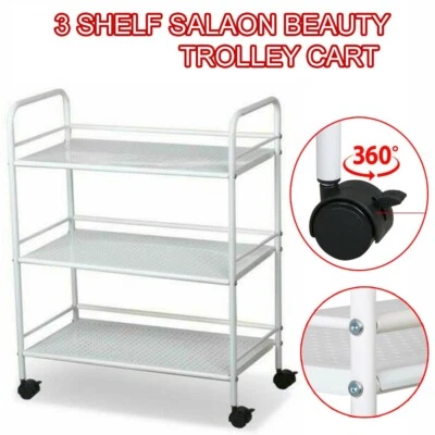 UKED 3 SHELF LARGE SALON BEAUTY TROLLEY CART SPA STORAGE DENTIST WAX TREATMENTS HOME