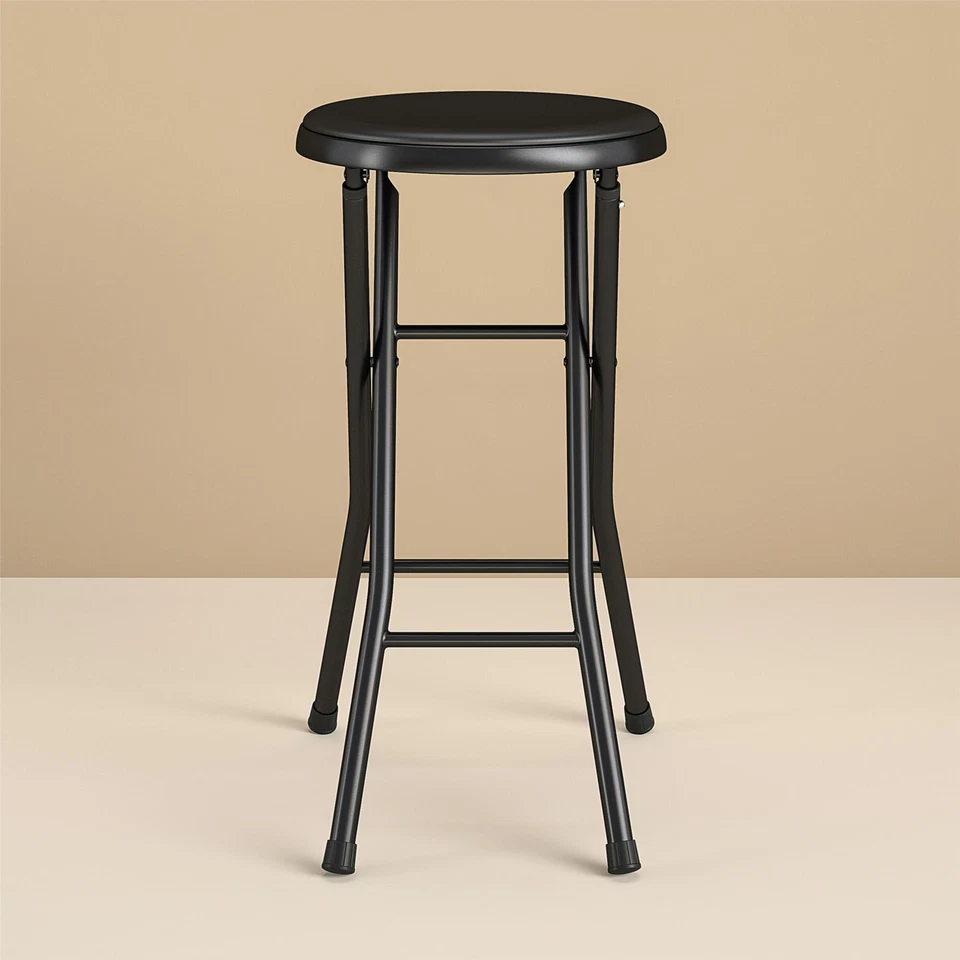 Mainstays Folding Metal Stool, Black - Image 3 of 4