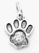 925 Silver Dog Paw Puppy / Cat Paw Print Charm Pendant, Earrings Pet Tags LARGER