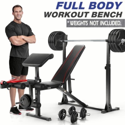 Weight Bench With Leg Extension And Leg Curl Bench Press Rack