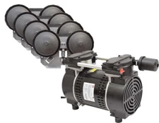Rocking Piston Pond Aeration System 3/4HP Kit with Quick Sink Diffusers