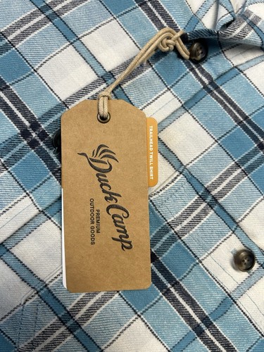 Duck Camp Shirt Mens Medium Blue Plaid Flannel Long Sleeve Hunter New - Picture 4 of 16