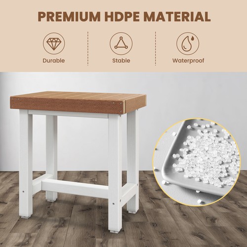 Shower Bench Stool HDPE Waterproof Inside Shower Seat for Living Room Bedroom - Picture 5 of 10