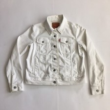 Levis White Denim Jean Trucker Jacket Youth Girls Large