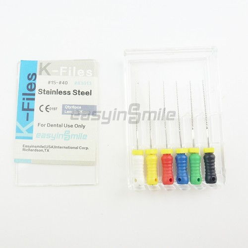 10pks Dental Endo K Files Stainless Steel Root Canal Hand Files 25MM EASYINSMILE - Picture 4 of 12