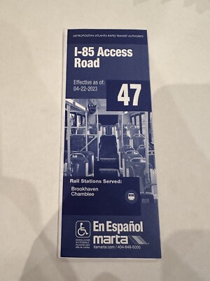 Karte Marta Buslinie 47 - I-85 Zufahrt Straßenfahrplan