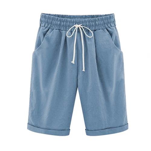Womens Solid Beach Bermuda Capri Shorts Loose Casual Summer Crop Pants Trousers - Bild 15 von 29