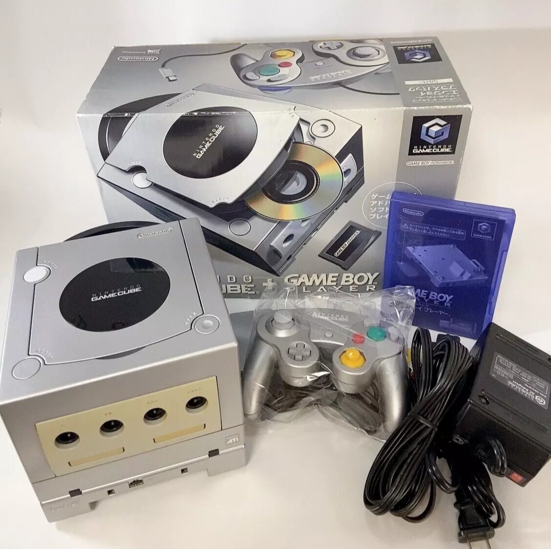 Nintendo GameCube Console + Game Boy Player Enjoy Plus Pack. Silver Japan Game