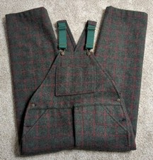 Vintage Johnson Woolen Mills Wool Bib Overalls 36x28 Made in USA Excellent Rare