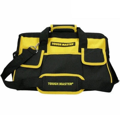 TOUGH MASTER 16" Heavy Duty Tool Bag with Shoulder Strap 21 Pockets Carry Case Bag Storage