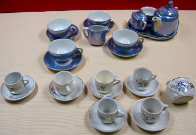 Dinette vintage, service à café miniature, maison de poupée