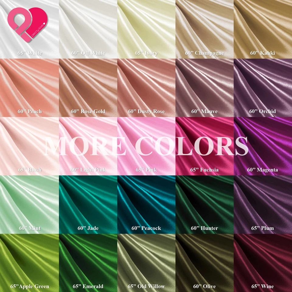 TELA SATINADA NUPCIAL PREMIUM 60"-65" 60 Colores Suave Sedoso Ultra Brillante 156g Suave Foto 2 de 4